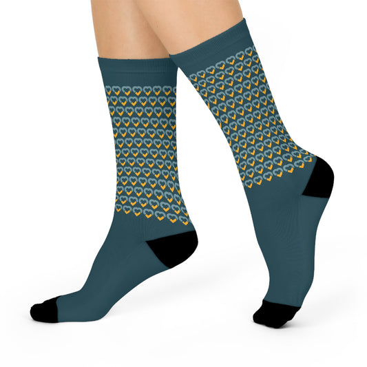 Cushioned Crew Socks (Hearts)