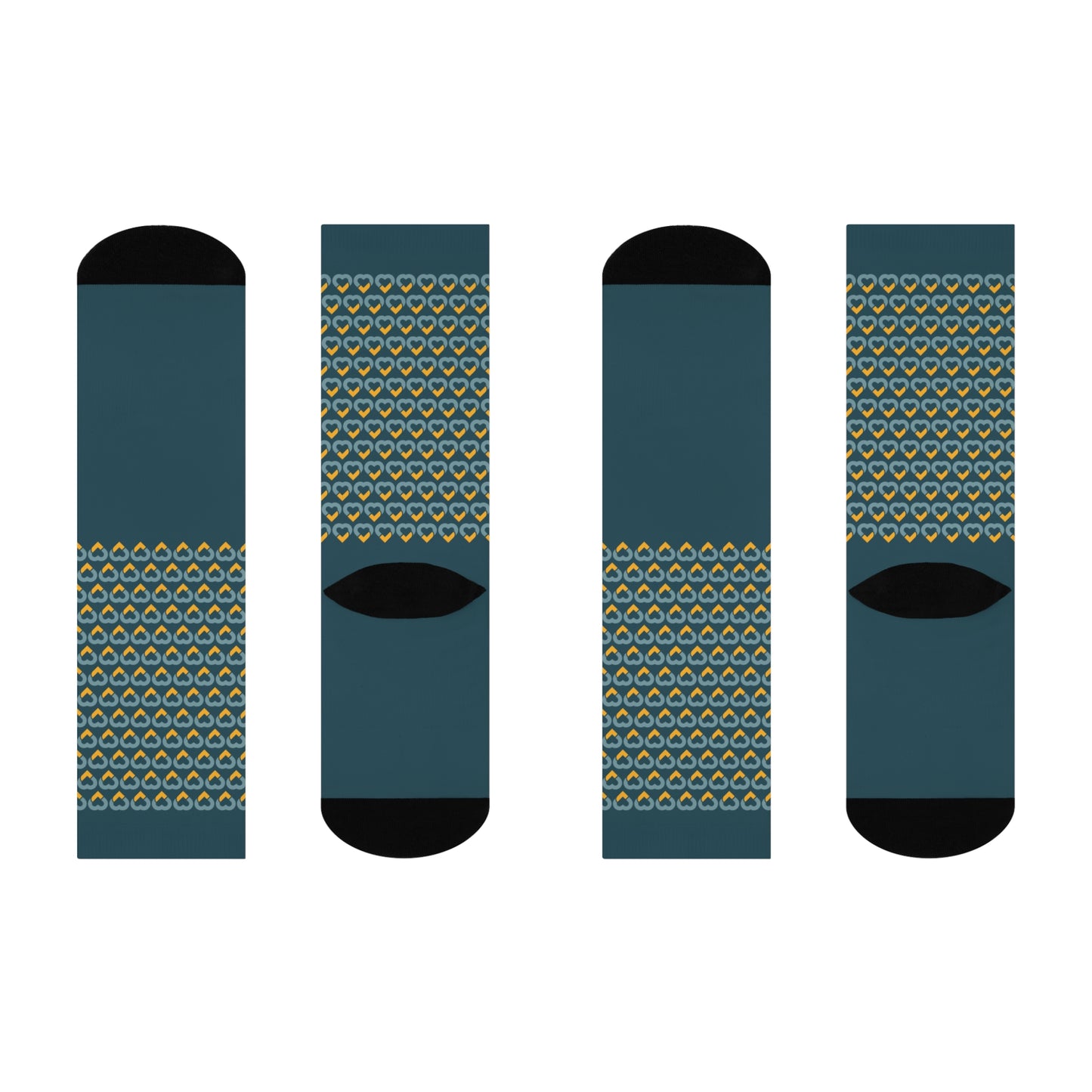 Cushioned Crew Socks (Hearts)