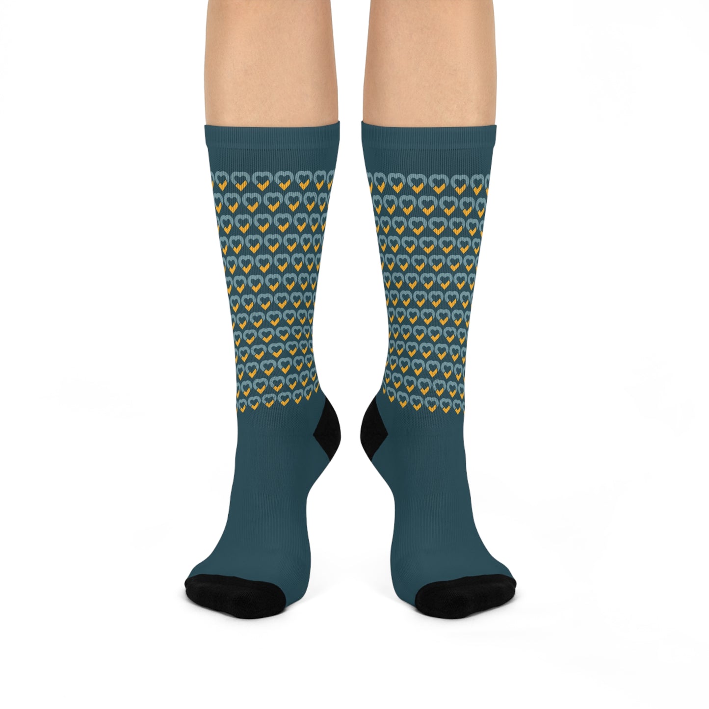 Cushioned Crew Socks (Hearts)