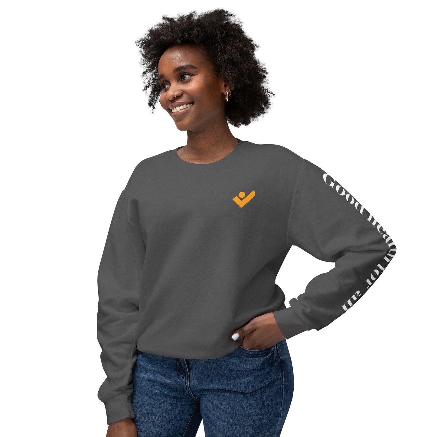 Unisex Lightweight Crewneck Sweatshirt - Sleeve Design
