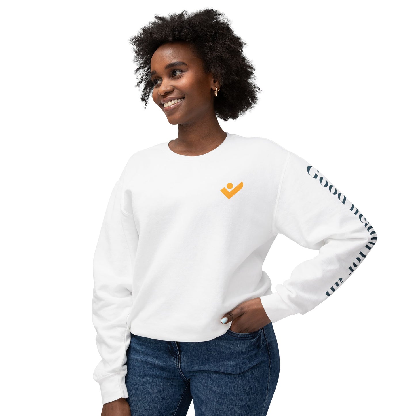 Unisex Lightweight Crewneck Sweatshirt - Sleeve Design
